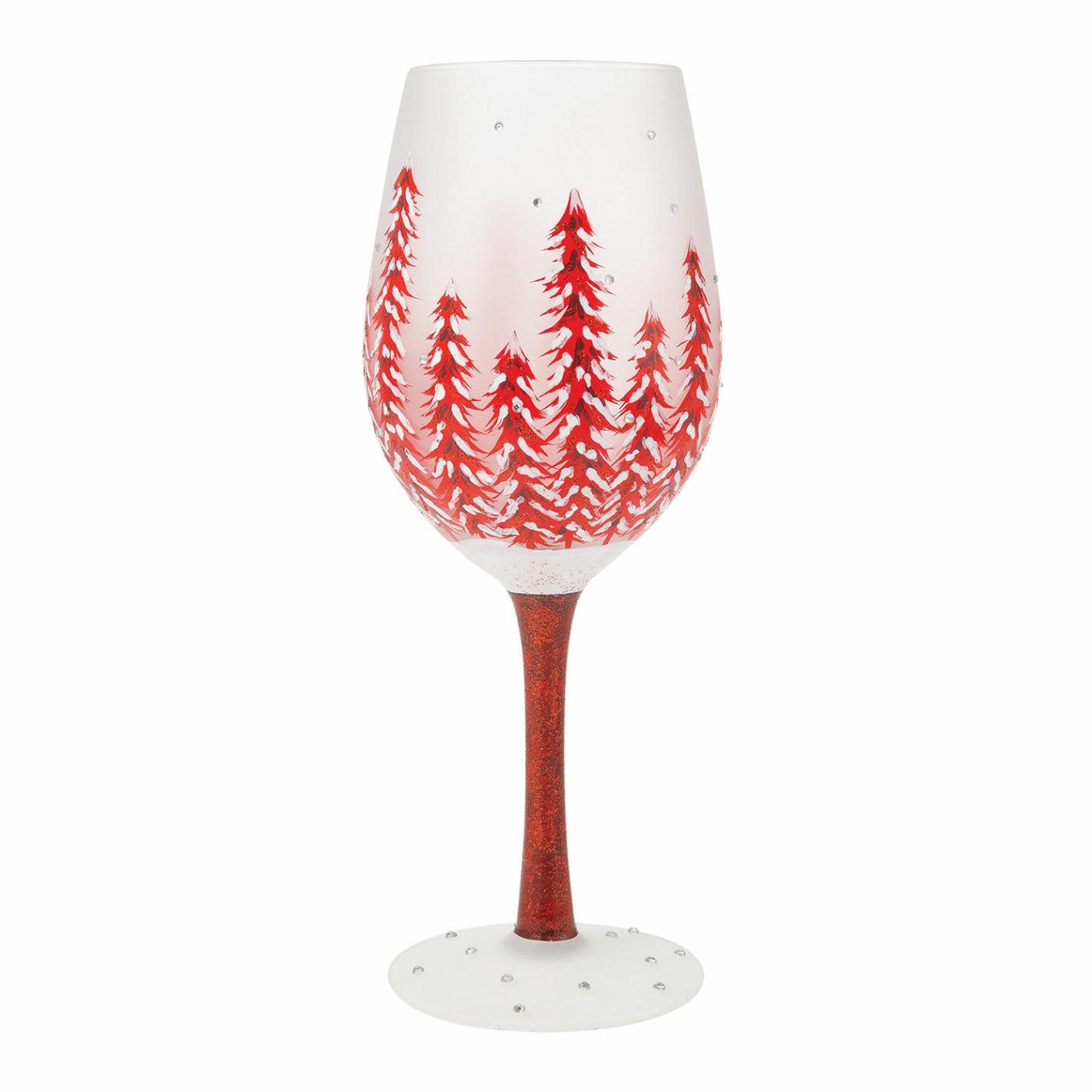 Gifts | Christmas In Rouge Handpainted Wine Glass, 15 Oz. Gifts Gifts